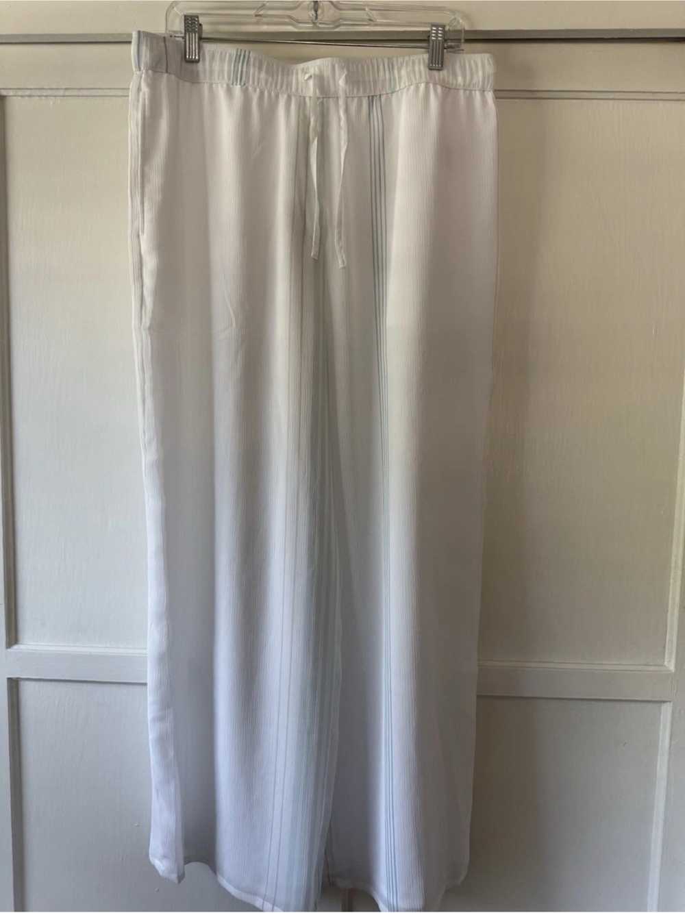 Calvin Klein Women's Pants Flair Wide Leg White Size Large NWT $139